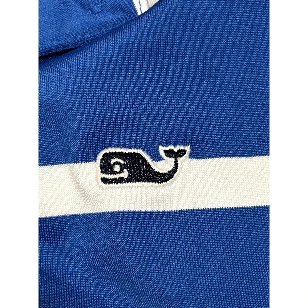 Vineyard Vines Striped Polo Shirt Short Sleeve Preppy Casual XL Whale Logo White